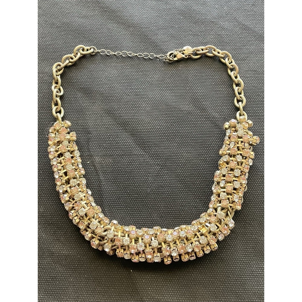 Loft thick rhinestone rope necklace in a gold-tone finish Vintage Estate Jewelry